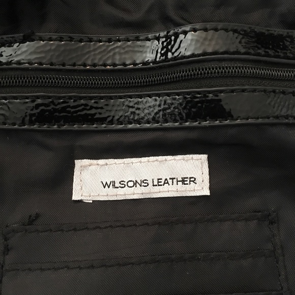 Wilsons Leather Black Faux/Patent Leather Bag NWOT - Picture 8 of 8